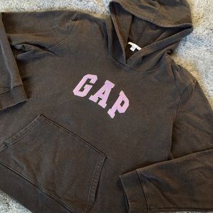 Gray/Pink GAP Logo Hoodie Sweater Size XLarge